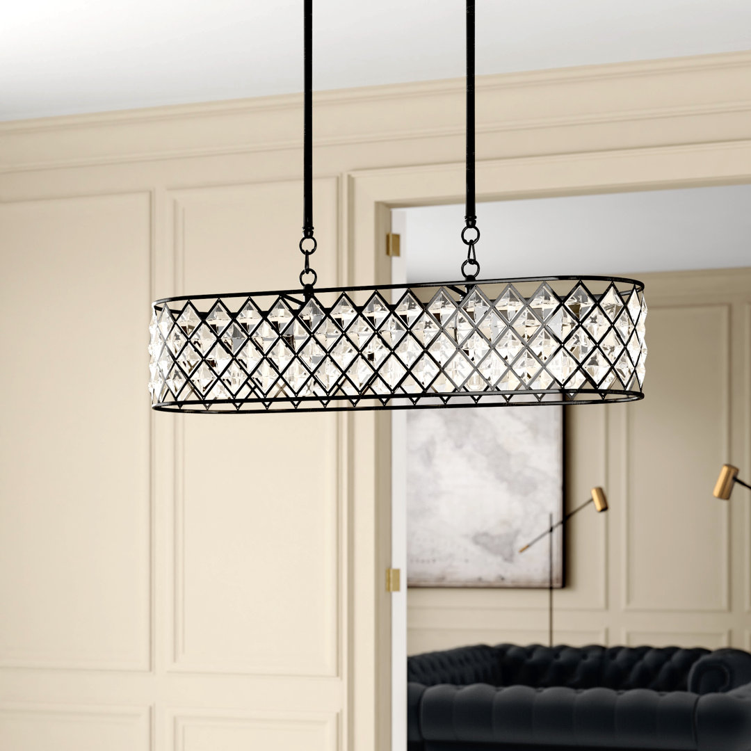 Dallas 5 - Light Dimmable Drum Chandelier with Crystal Accent Willa Arlo™ Interiors