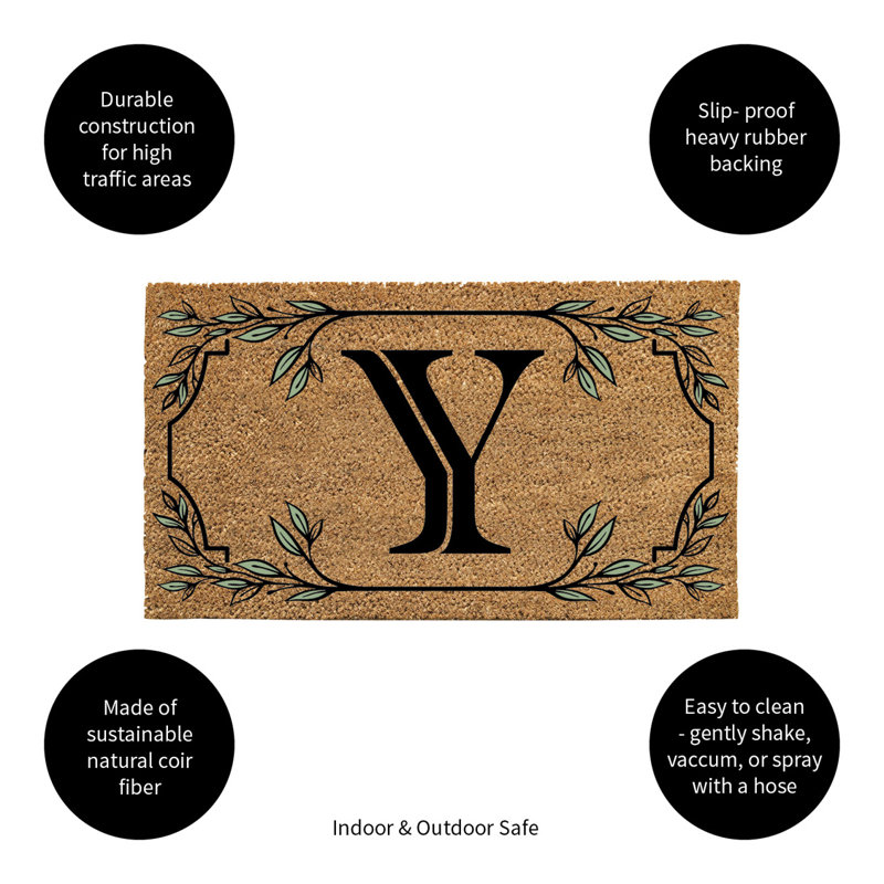 Monogram Coir Mat, Letter "Y"