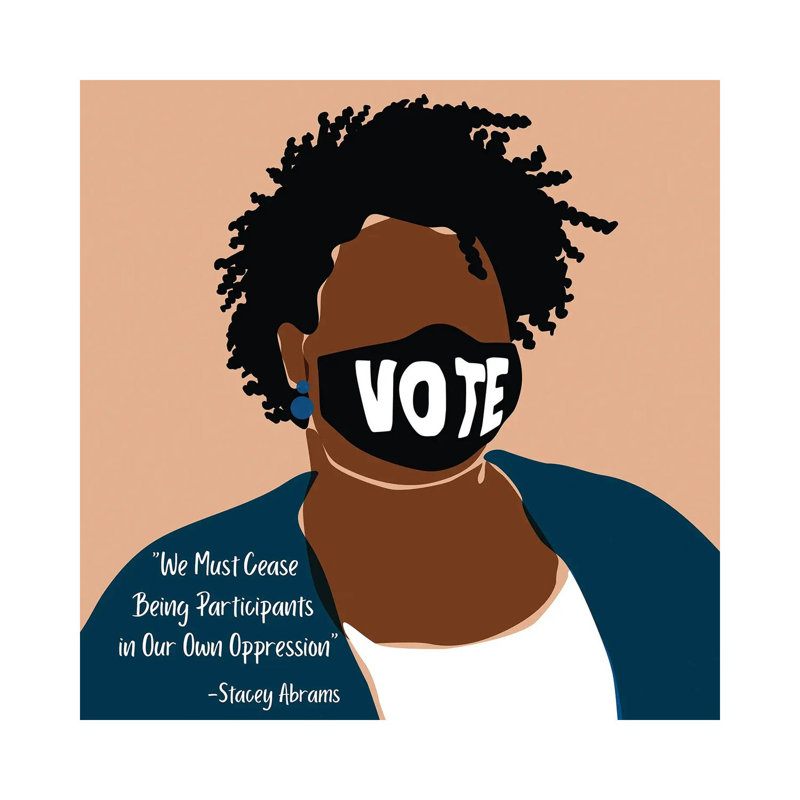 Stacey Abrams - Print on Canvas, Wrapped Canvas, 93.98 cm H x 93.98 cm W x 1.91 cm D
