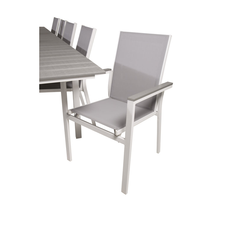 Faiyaz Rectangular 10 - Person 100Cm L Dining Set, White/Taupe