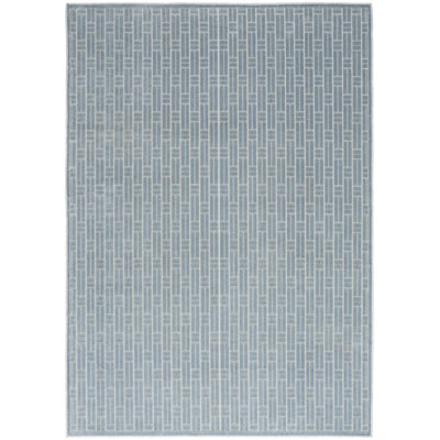 Nourison Washable Charm 6' x 9' Blue Ivory Modern Indoor Rug