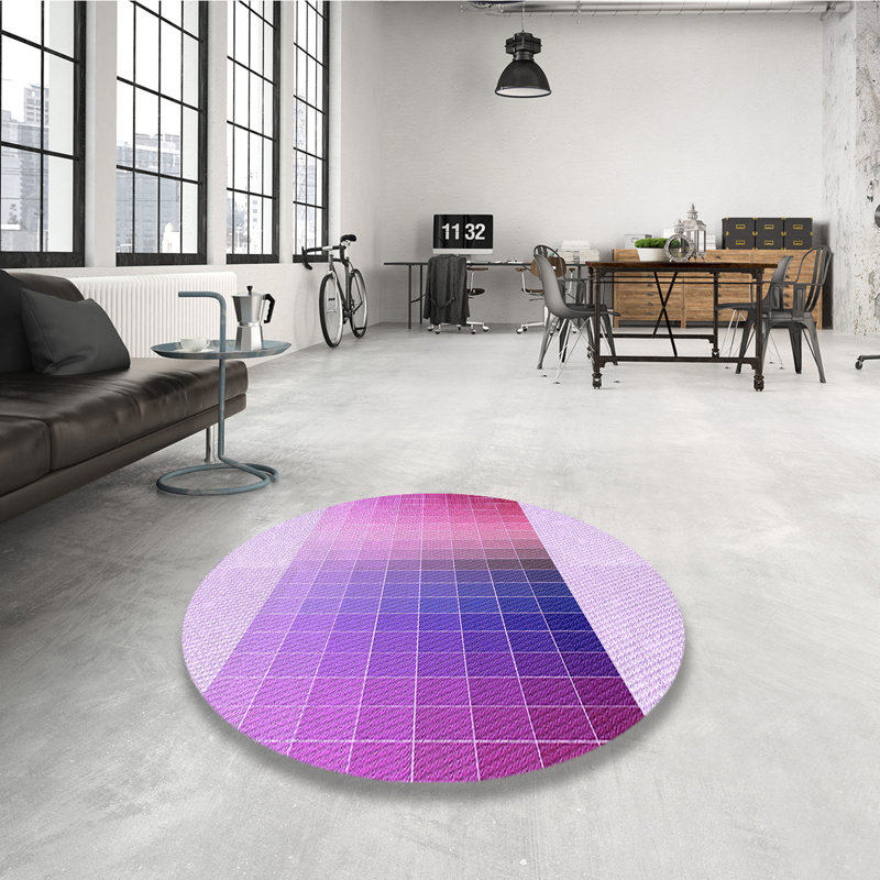 Tapis 100% à motif lavable à la machine 2989, Rond 3 pi
