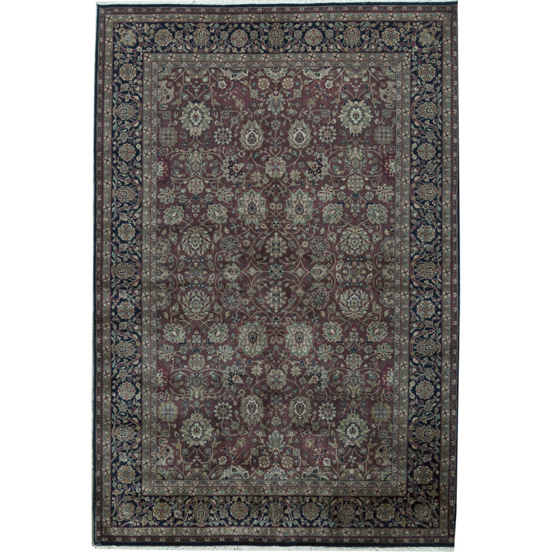 Marquis Wool Oriental Area Rug in Red/Navy