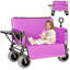 3-In-1 Collapsible Wagon Converts To Bench Convertible Folding Wagon Cart With Rear-Mounted Folding Tabletop-1333264747