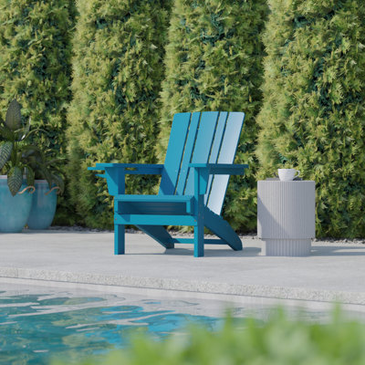 Barnason Commercial Grade All-Weather Adirondack Chair with Swiveling Cupholder by Rosecliff Heights