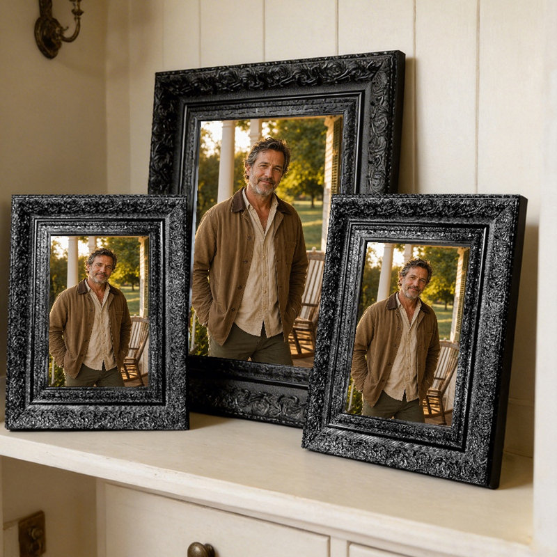 Cadre photo mural 3 pièces 5 "x 7" noir pour bureau