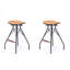 Tabourets de bar de hauteur industrielle avec repose-pieds en bois