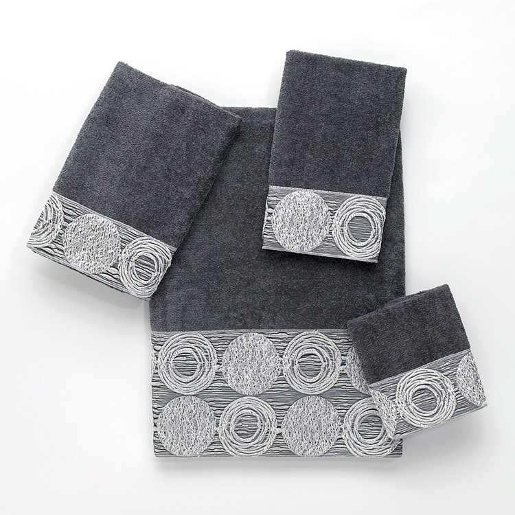 Golden 100% Cotton Midweight Hand Towel, Black, Hand Towels - 1 Pack