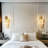 Wall Crystal Sconce Light Wall Mounted Lamp Lighting Gold Frame
