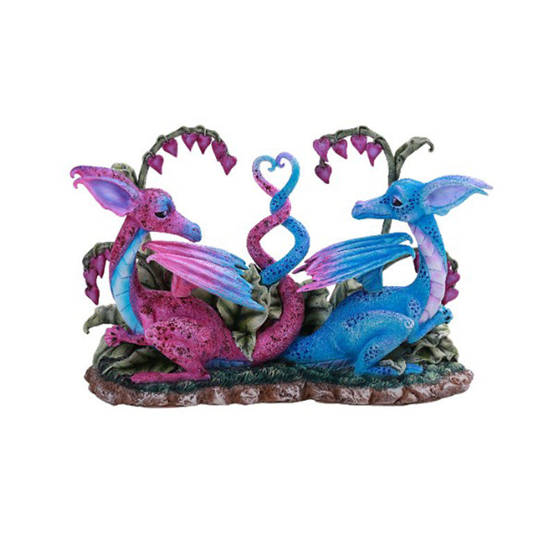 Figurine de table décorative à deux dragons ailés pt lovely