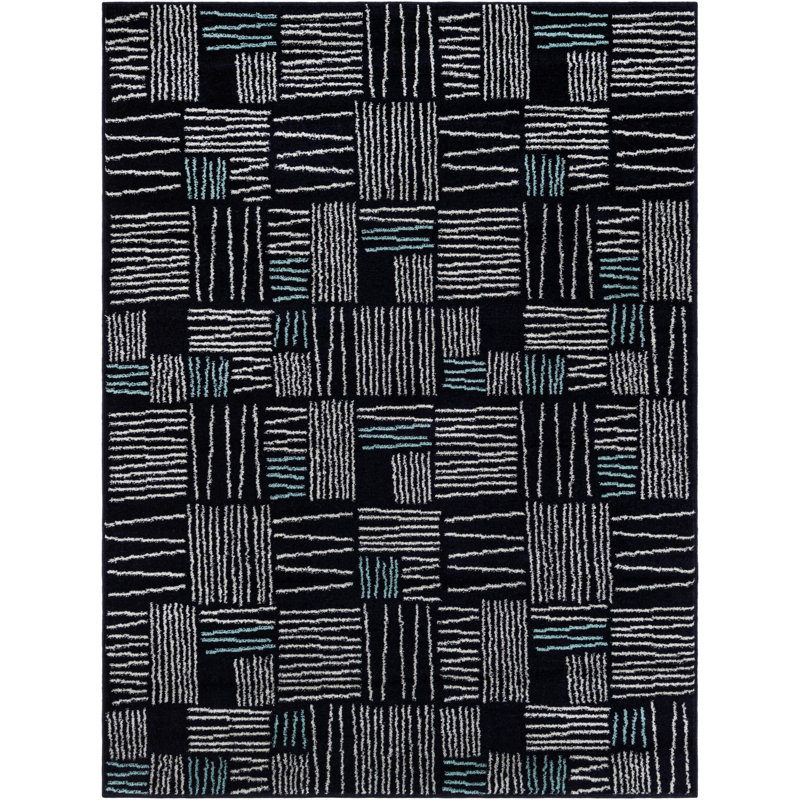 Anaka Synthetic Geometric Indoor Rug, Rectangle 5'3" x 7'1"