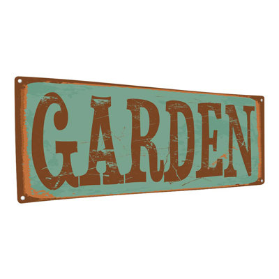 «Garden Metal Sign» sur métal
