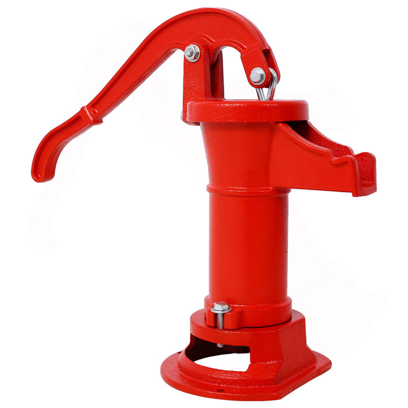 À commande manuelle de 25 pi Pompe à eau antique avec pichet, rouge