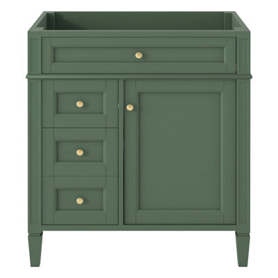Meuble-lavabo de salle de bain de 30 po sans lavabo supérieur, armoire de rangement moderne avec 2 tiroirs et un tiroir rabattable (BASSIN INCLUS)