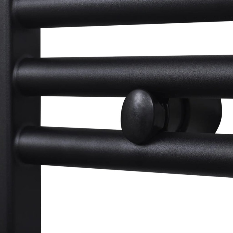 Sonny Curved Towel Rail Heated Towel Rails, 480mm H x 480mm W x 22cm D, Black