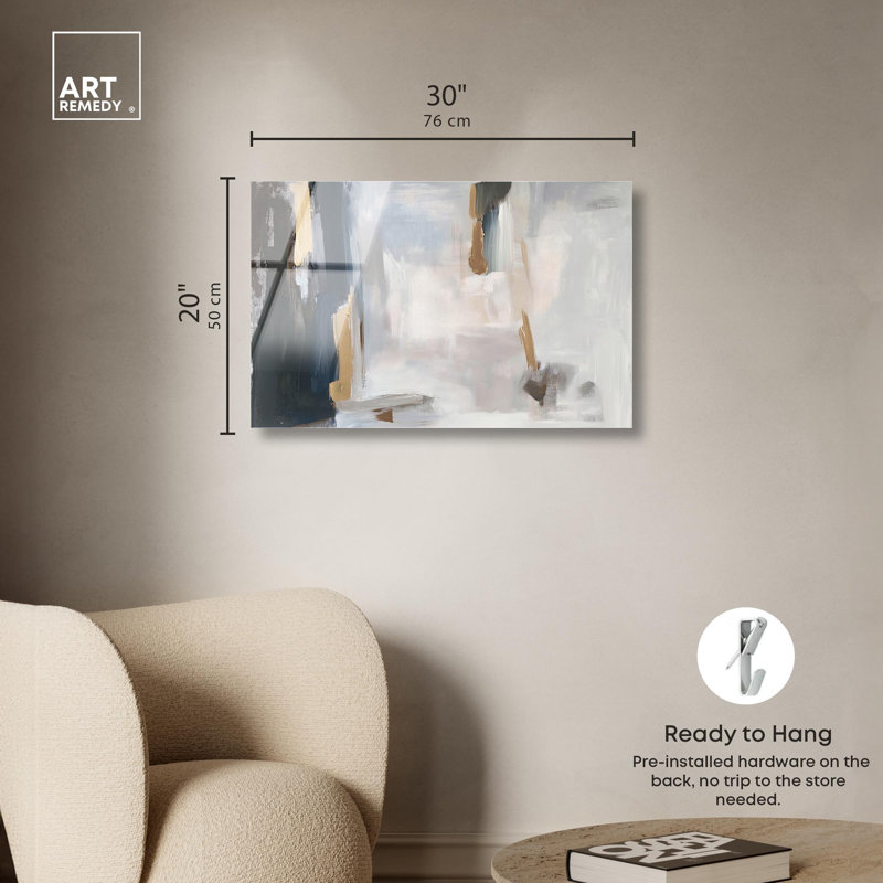 Impression abstraite sur acrylique pâle Urbanity III par Art Remedy, H 20 po x l 30 po