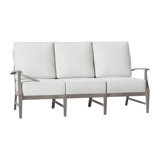Croquet 75.75" Wide Outdoor Teak Patio Sofa with Cushions