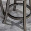 Tabouret de comptoir gris vieilli de 24 po avec pivot et revêtement en cuir souple