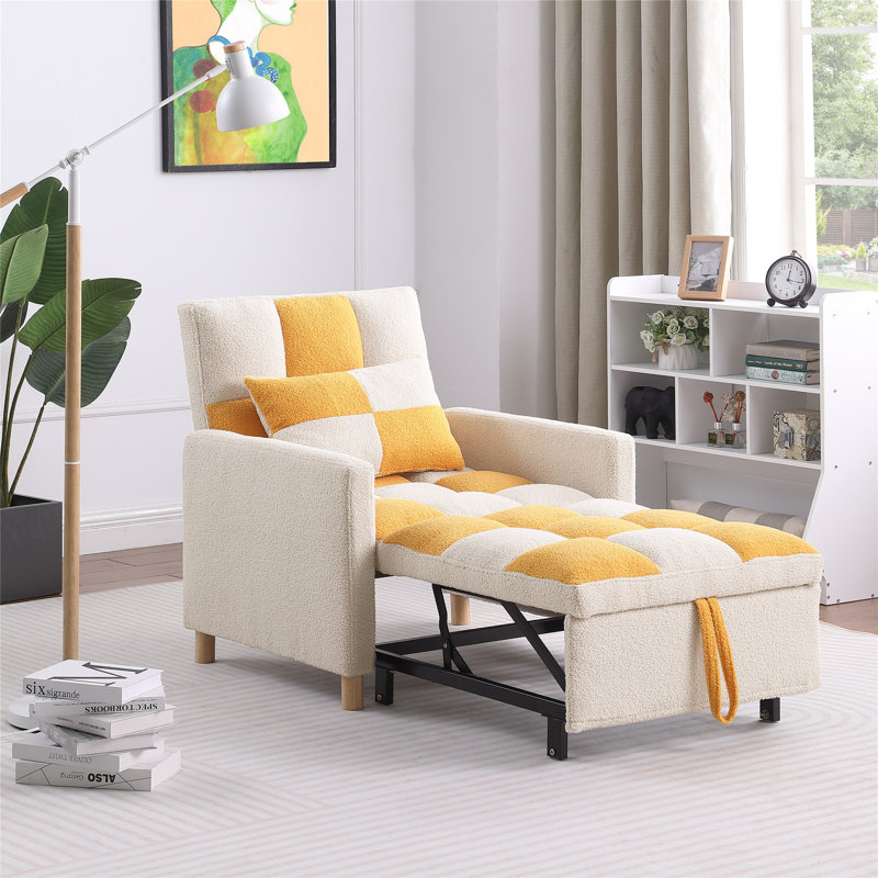 Canapé-lit Kayari, 100 % polyester jaune