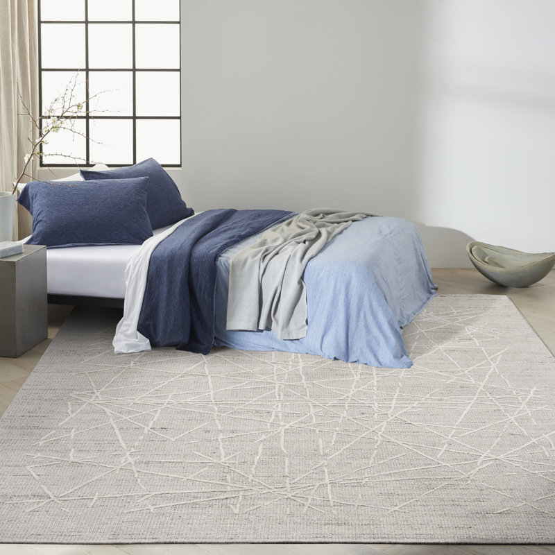 Calvin Klein CK044 Wander 8'6" x 11'6" Grey Modern Indoor Rug, Gray, Rectangle 8'6" x 11'6"
