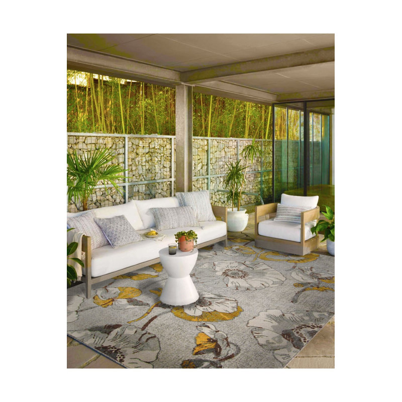 Tapis décoratif doux à motif floral, Sous-tapis rectangulaire de 3 pi 3 po x 4 pi 11 po