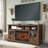 Wilsie 60"W Fireplace TV Stand with Sliding Barn Door, Farmhouse Storage Console for TVs Up to 65''-661426860