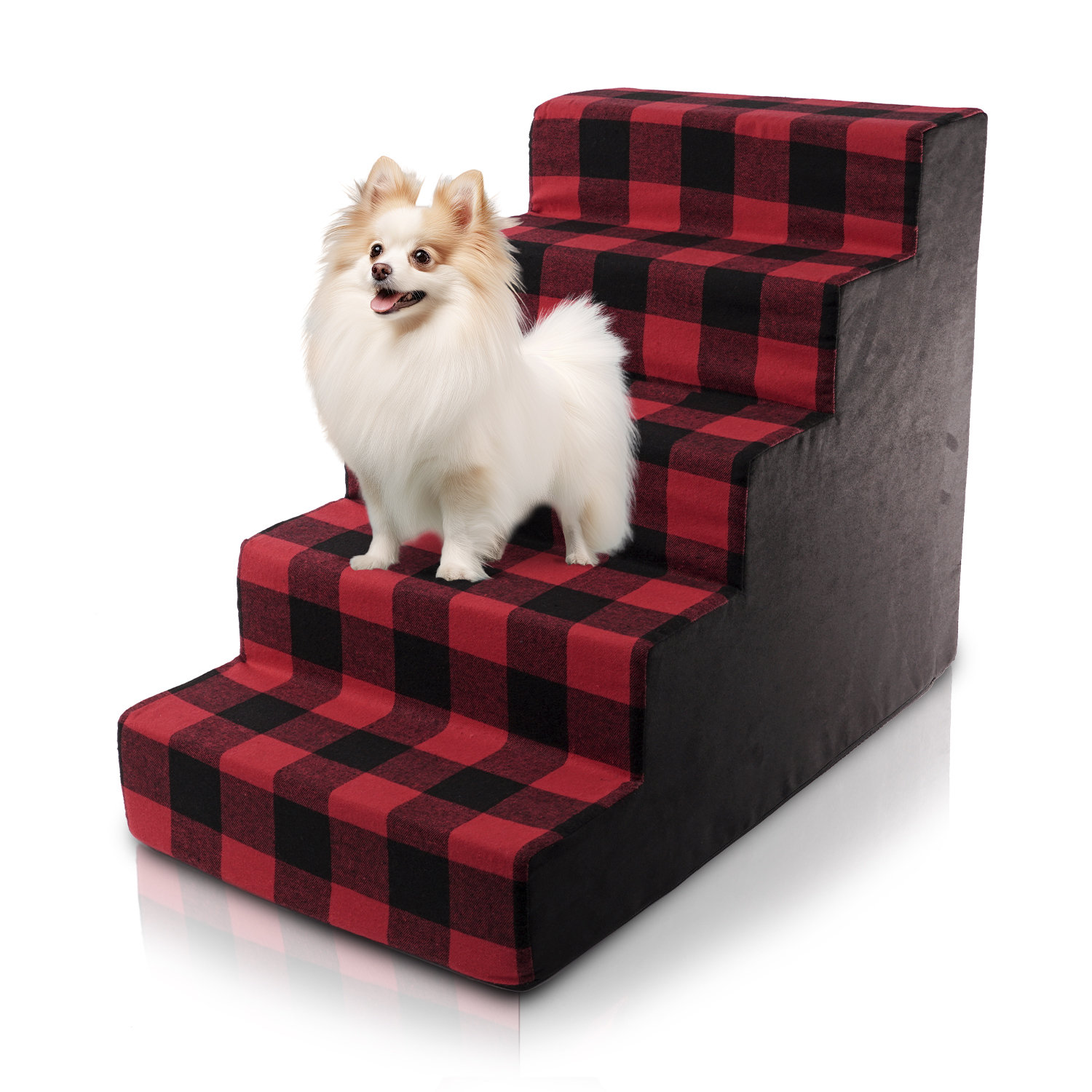 Precious Tails High Density Foam Plaid 5 Steps Pet Dog Stairs & Reviews ...