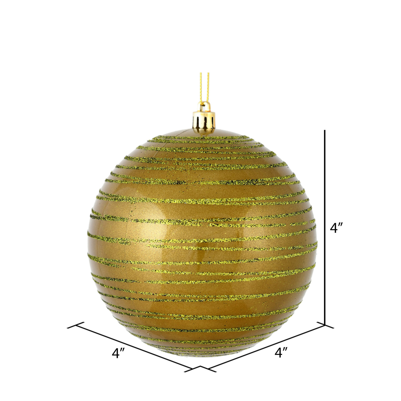 4" Shatterproof Bauble, Olive