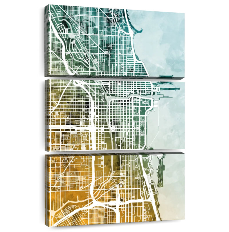 Carte de la ville de Chicago, Aliaz, H 65 po x l 42 po