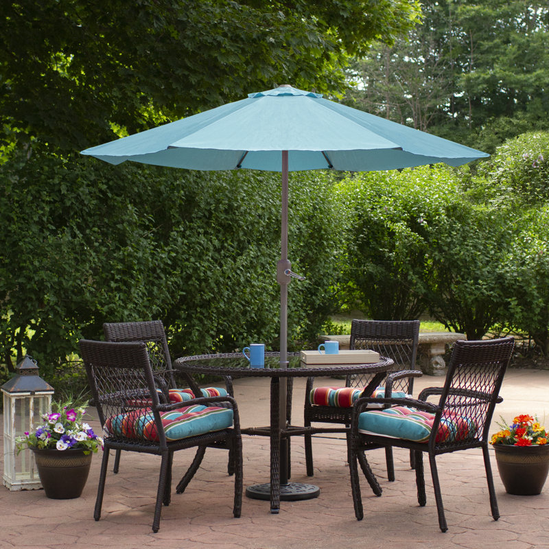 6.5 ft Turquoise Blue Hexagon Market Patio Umbrella with Aluminum Pole