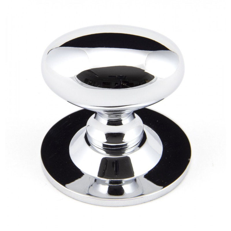 Oval Mushroom Knob, Polished Chrome, 2.2cm