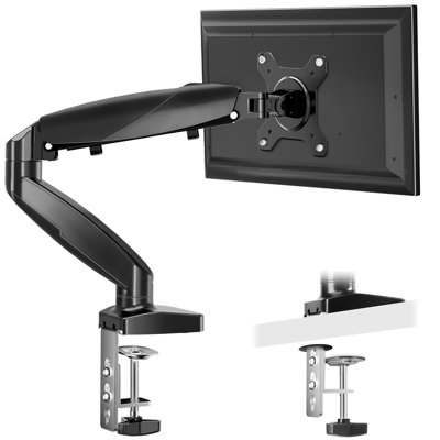 Pneumatic Arm Full Motion Single Monitor Universal Desk Mount