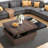 Mohite Modern Square Coffee Table with Rotatable Top, Two Colors Matching and 1 Hidden Storage Space-319303647
