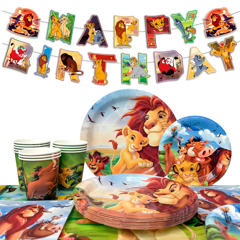 Ensemble de vaisselle 66 pièces The Lion King Party
