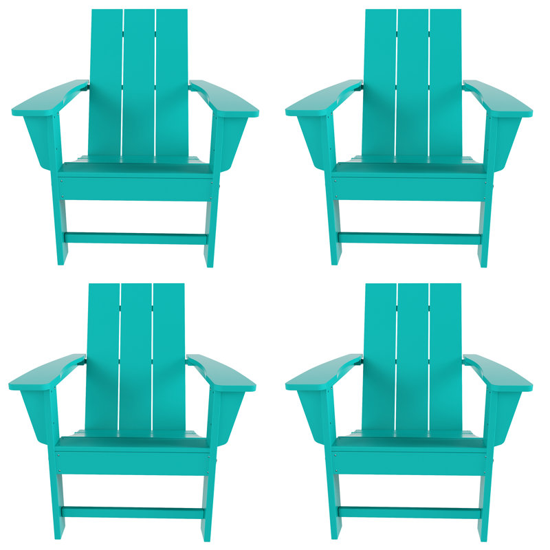 Joubert Foldable Outdoor Adirondack Set, Turquoise
