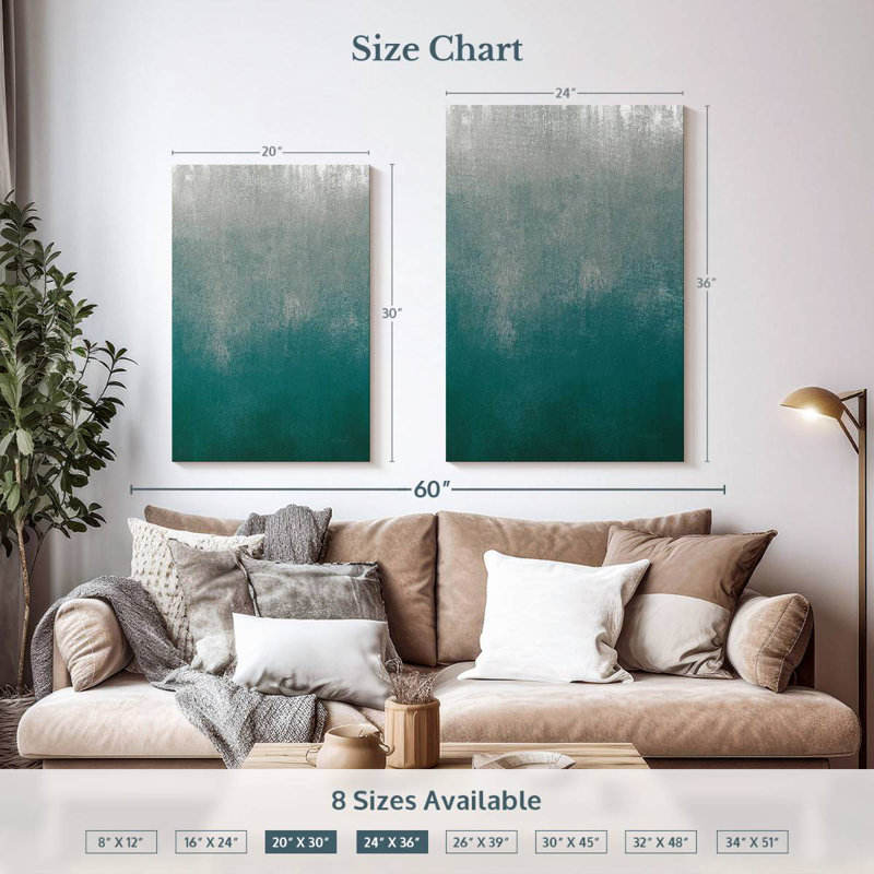 Avery Silver Wave Green II, H 36 po x l 24 po