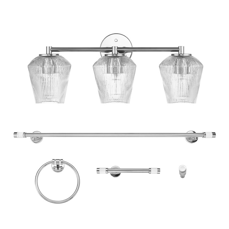 Éclairage pour meuble-lavabo à 3 lumières à intensité variable Watsonville, Chrome