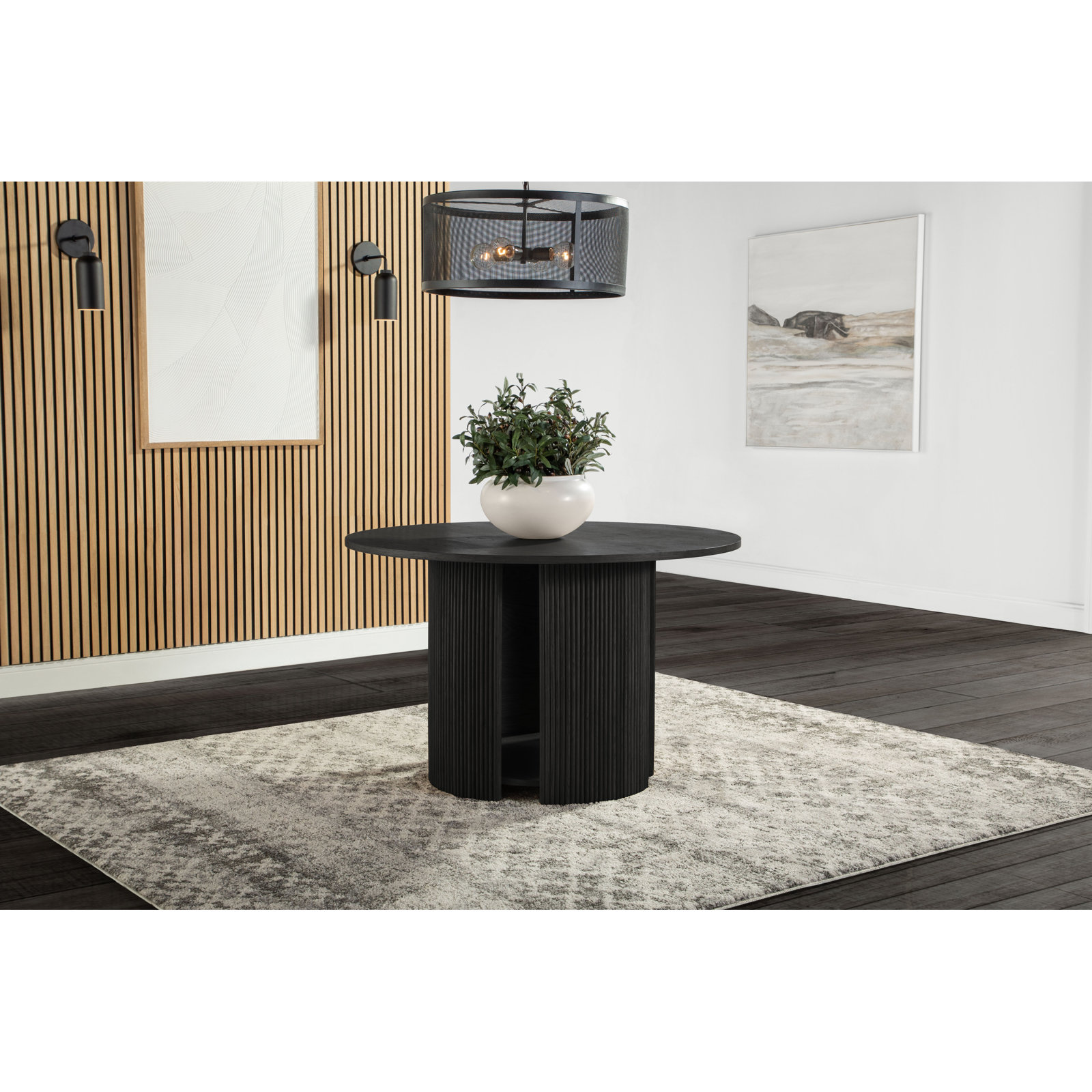 Sorine 48'' Round Dining Table, Black