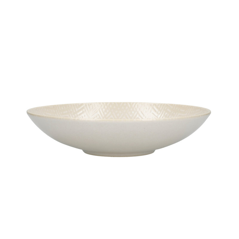 KitchenCraft Pasta Bowls in Gift Box, Lead-Free Glazed Stoneware - Embossed, Blue/White