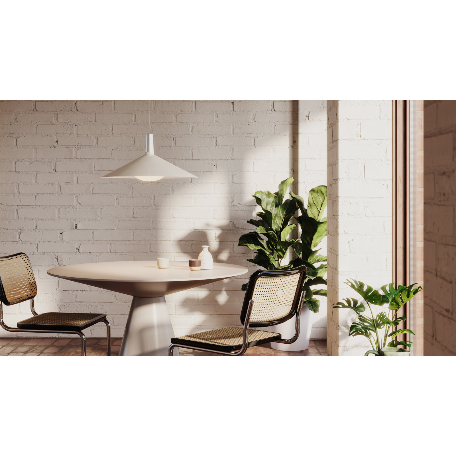 Bower Single Light Pendant, White