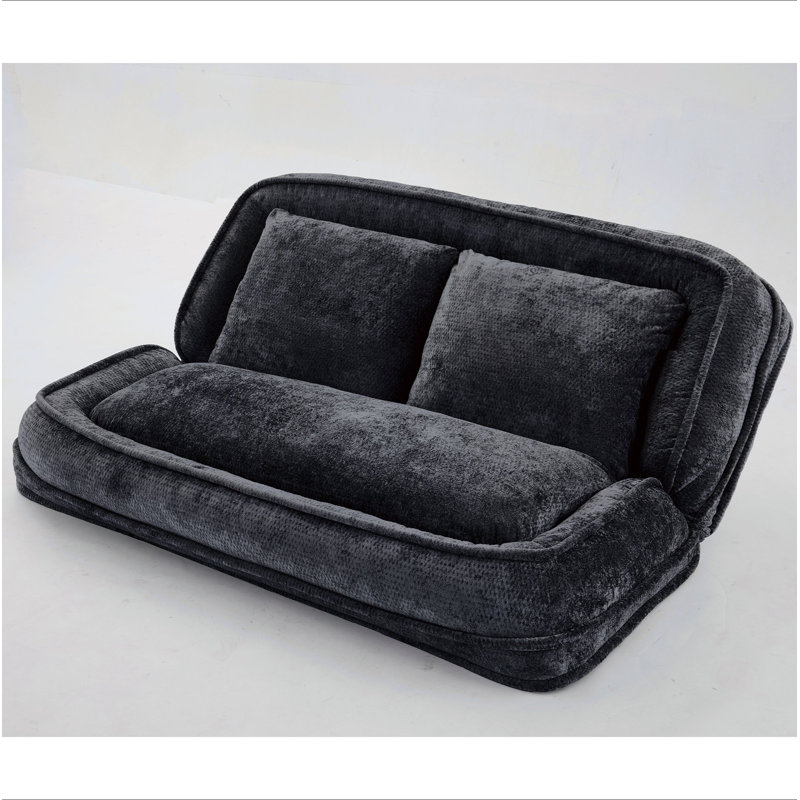 Double Human Dog Bed,Lazy Sofa ,Loveseat,Fits You & Pets,Extra Large Floor Couch,Can Sit Or Lie Down,2-In-1,5 Adjustable Position, Plump Pillow,2 Seat,Chenille,Black