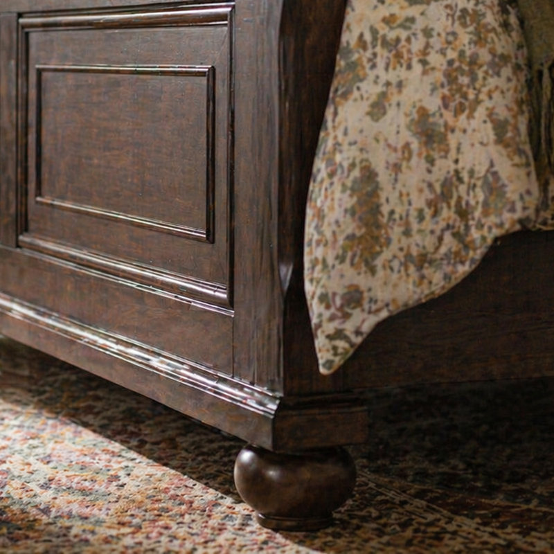 Demint Solid Wood Platform Bed, Queen, Brown