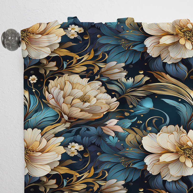 Motif floral Boho Elegance - rideau bohémien - obscurcissant velours - 1 panneau, L 52 po x L 95 po