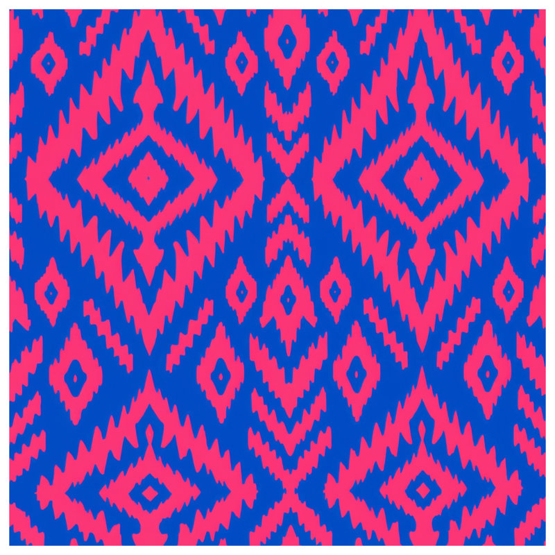 Couvertures rose, bleu et ikat, 50in W x 60in H