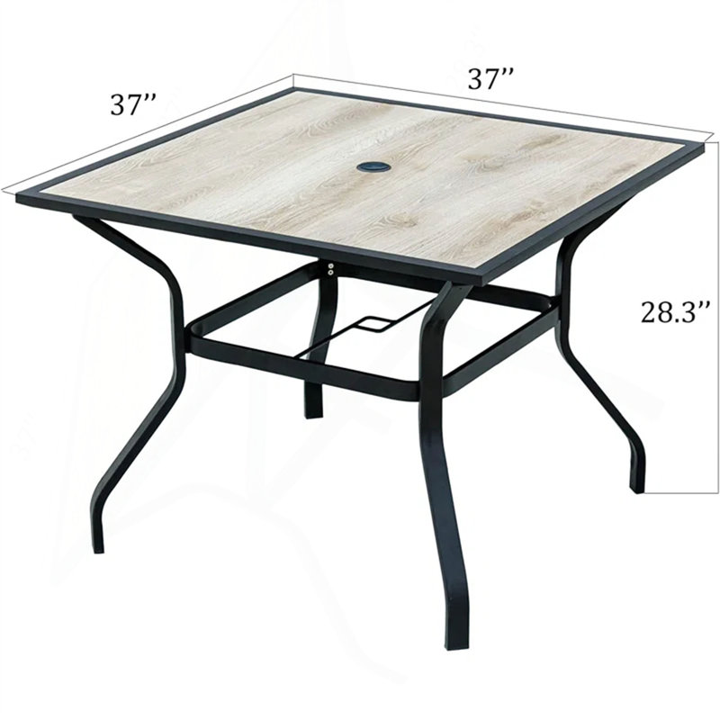Table de salle à manger d'extérieur pour terrasse en métal