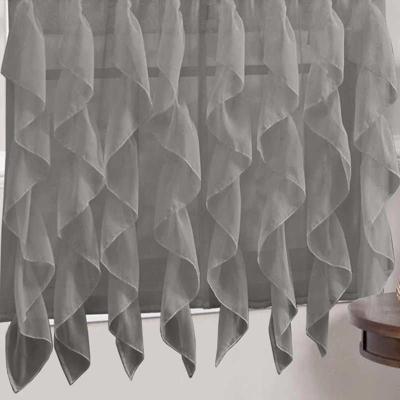 Fulda Semi Sheer Curtain Single Panel, Gray, 50" W x 108" L