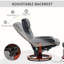 Fauteuil inclinable de massage avec repose-pieds, fauteuil inclinable pivotant et repose-pieds, fauteuil inclinable en similicuir avec télécommande, 10 points de vibration et poche latérale