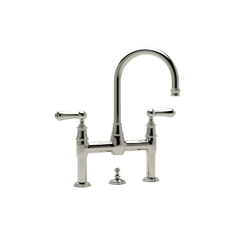 Georgian Era Widespread Bathroom Faucet with Drain Assembly, Polished Nickel