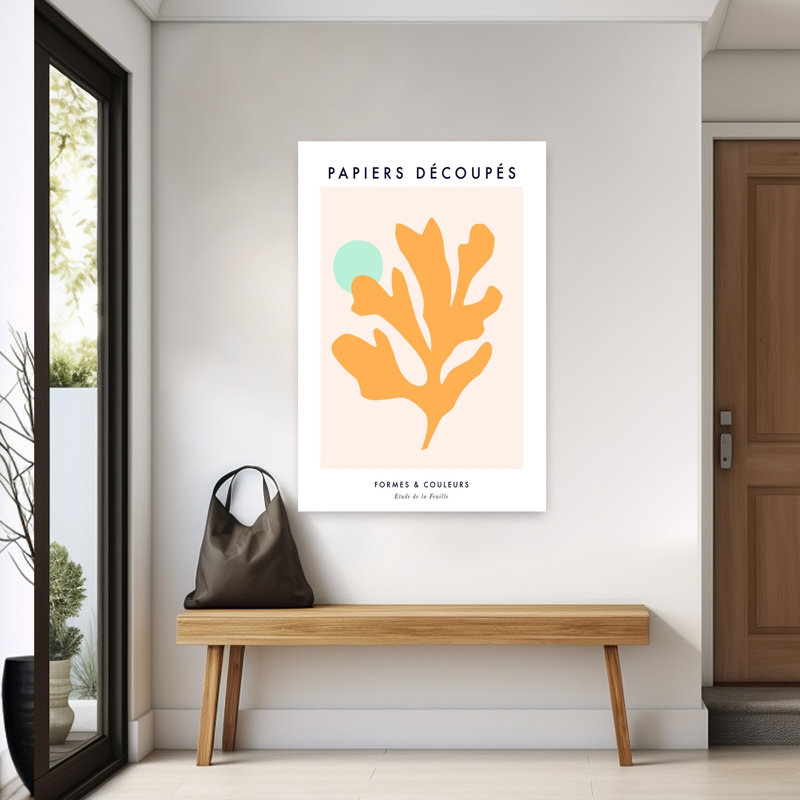 «Cut Leaf Forms Abstract Minimalist Modern Nature Plant», reproduction d'art murale, 60" H x 40" W