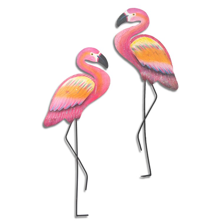Cast Iron Pink Flamingo Tropical Beach Coastal Vibes Freestanding Weighted Base Paper Towel Holder Bay Isle Home